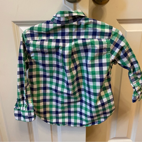 Ralph Lauren Little boys 2T button down shirt. Blue/green/ white check. - Picture 2 of 3